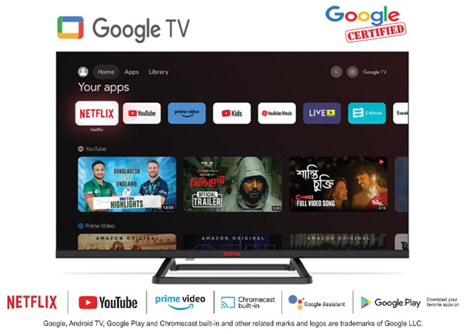 NOVA Google Android TV 43"