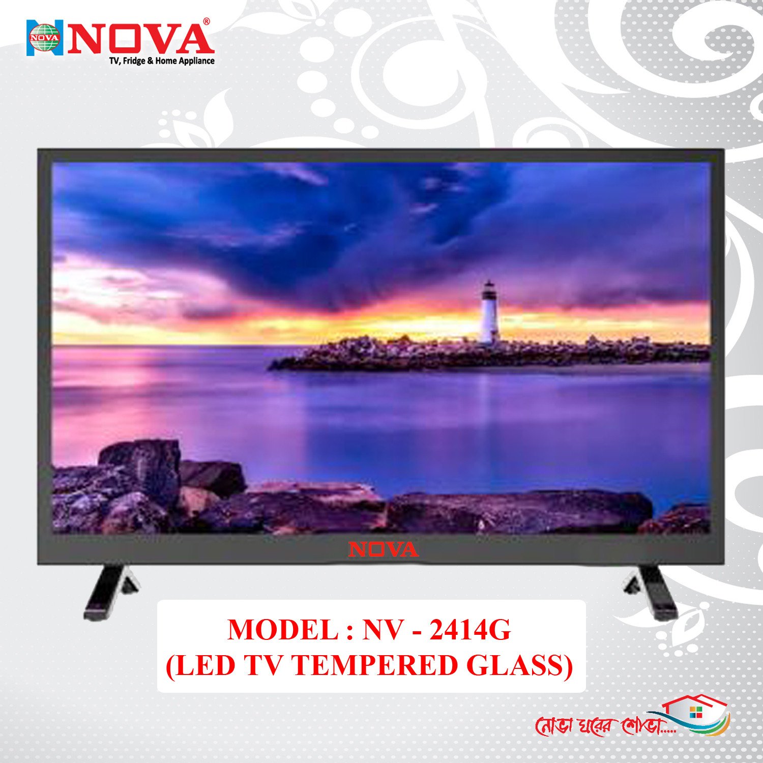 NOVA LED TV 24" (Tempered Glass)