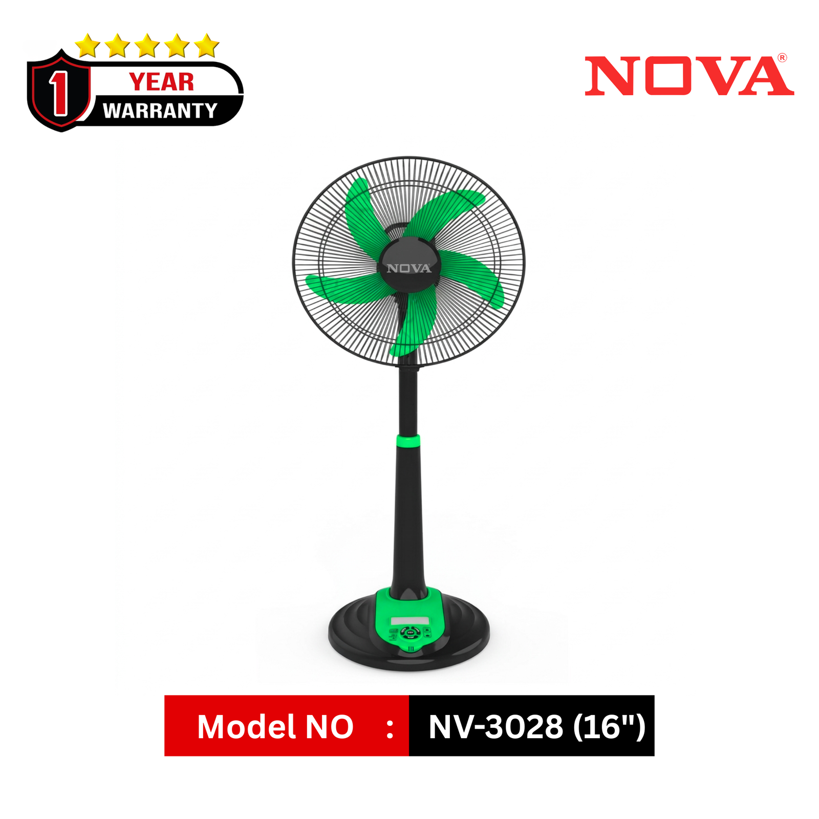NOVA 16 Inch Rechargeable Stand Fan NV-3028