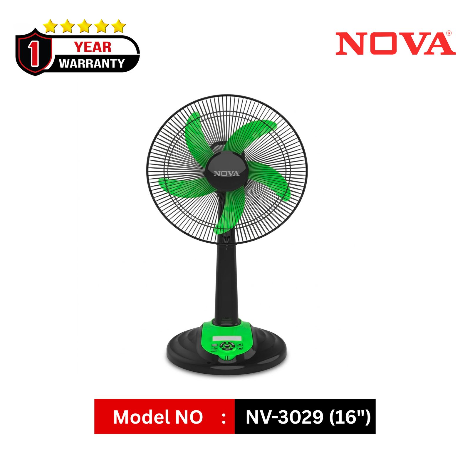 NOVA 16 Inch Rechargeable Stand Fan NV-3029
