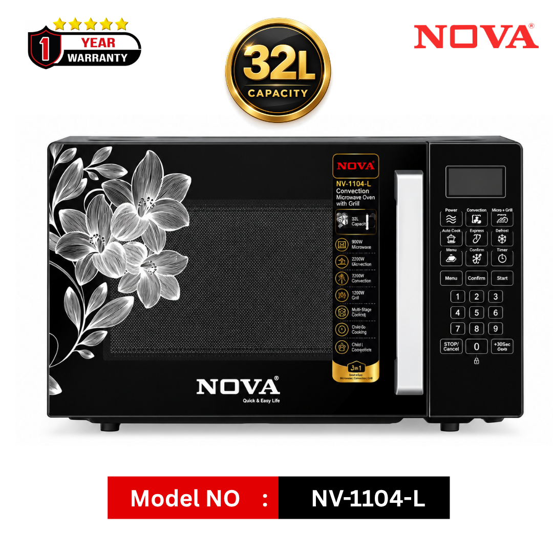NOVA NV-1104-L 32L Convection Microwave Oven with Grill