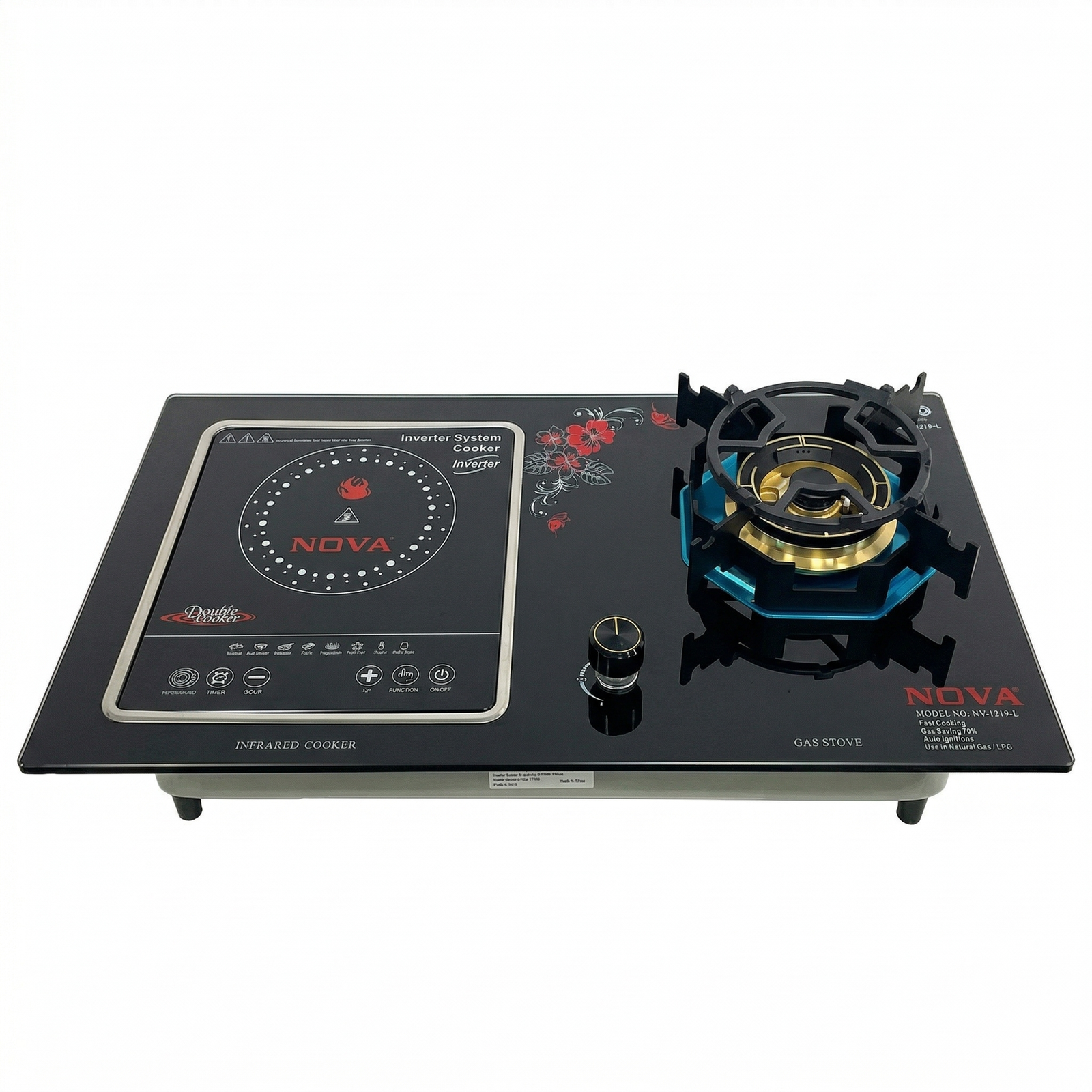 NOVA 2-in-1 Gas Stove & Infrared Cooker NV-1219L – Double Burner Smart Cooking System