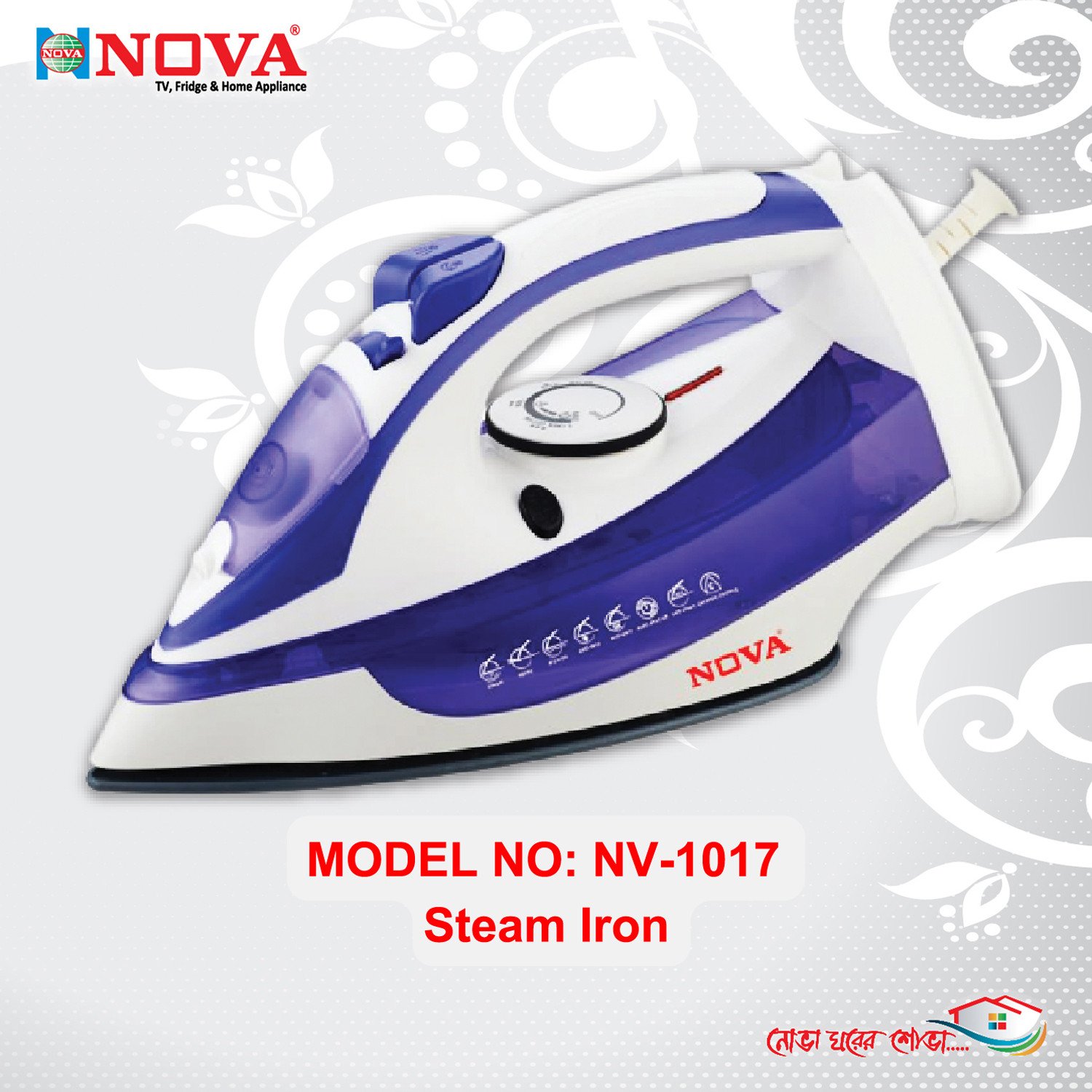 NOVA Electric Iron (Steam & Ceramic Plate)