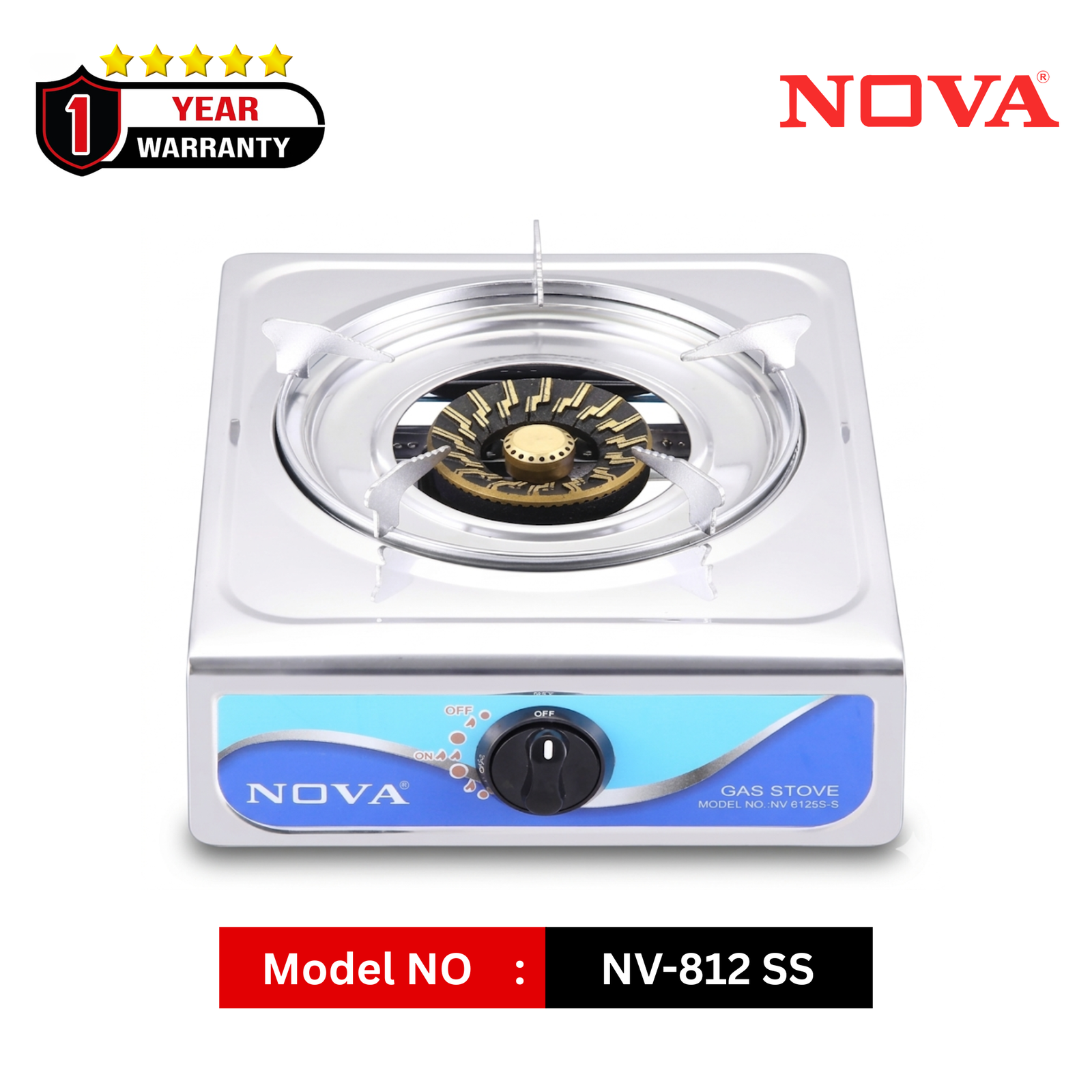 NOVA NV-812 SS Single Burner Gas Stove